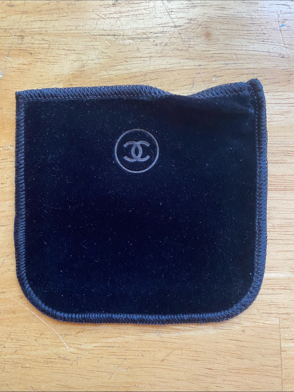 CHANEL Compact Powder Makeup Black Velvet Pouch 3.5x3.2”
